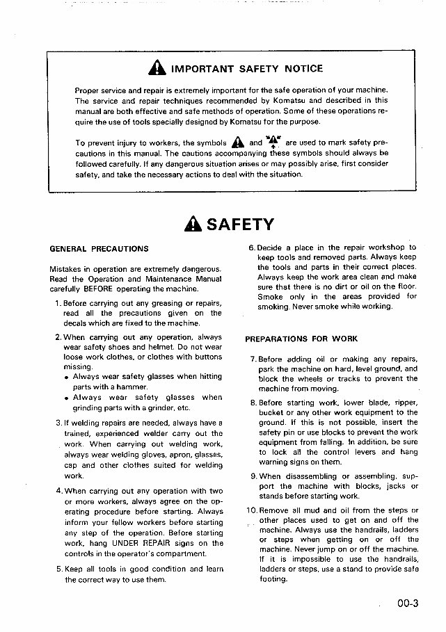 KOMATSU PC05-6 PC10-6 PC15-2 Excavator Maintenance Manual preview img 5
