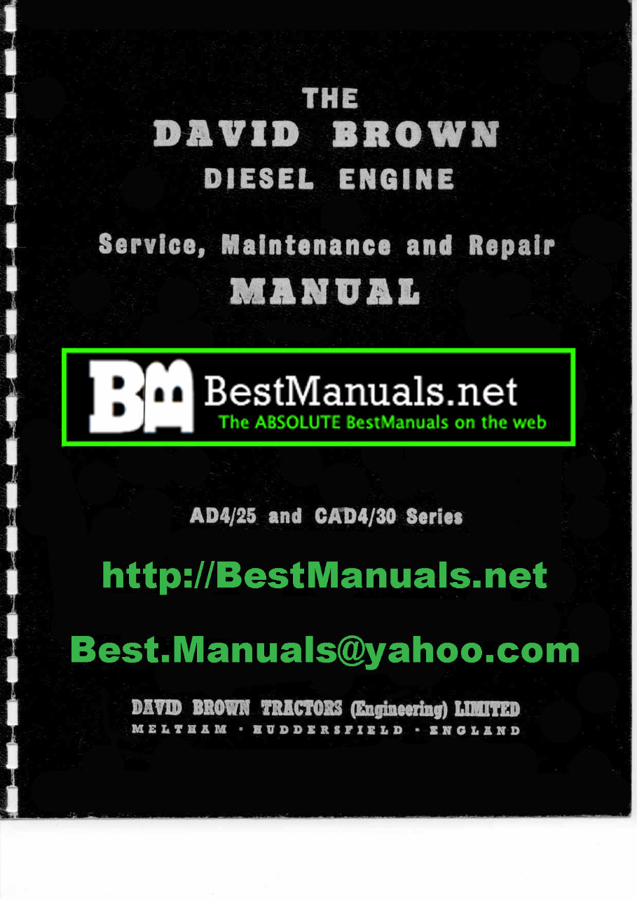 David Brown AD4-25 Diesel Engine Full Service Repair Manual preview img 1