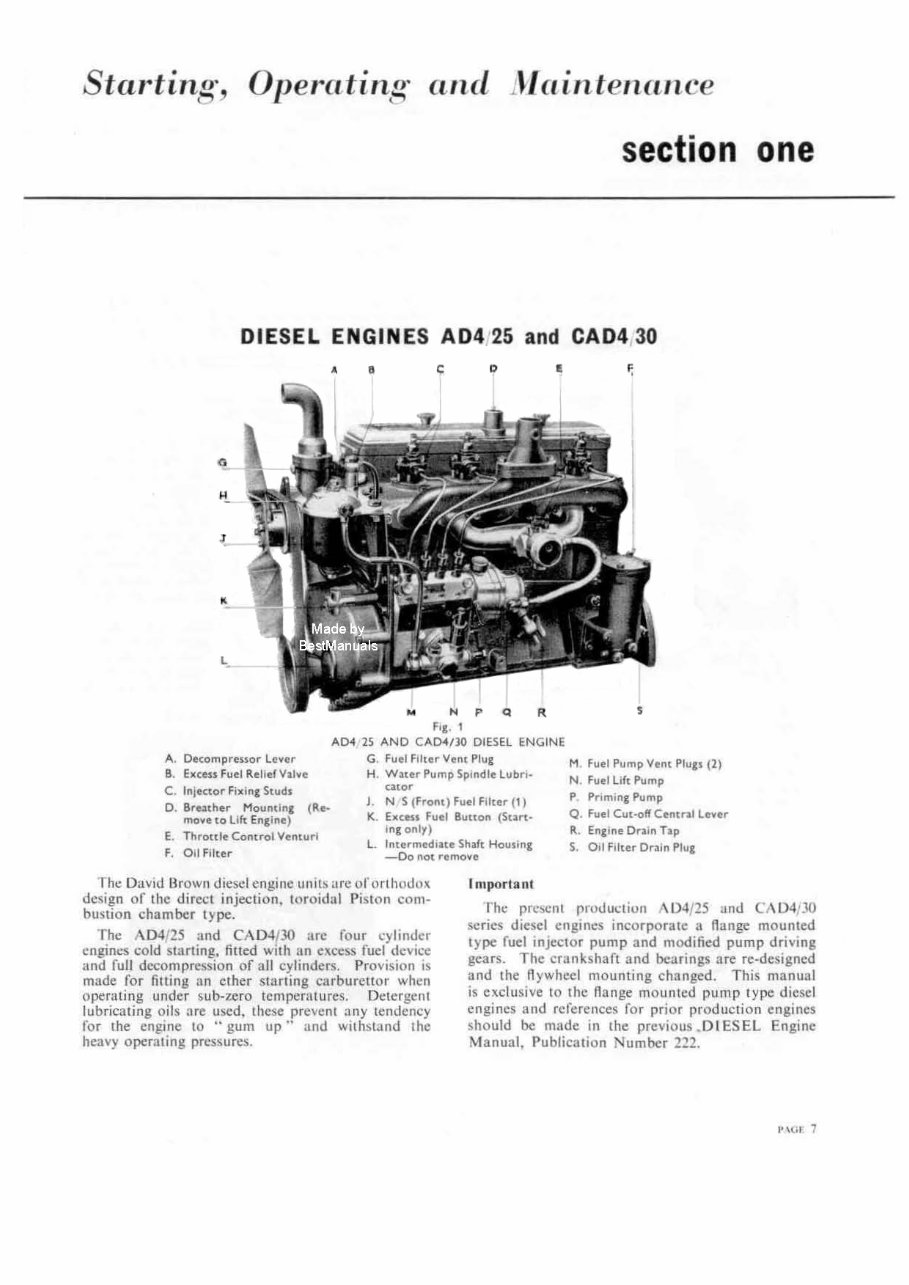 David Brown AD4-25 Diesel Engine Full Service Repair Manual preview img 8