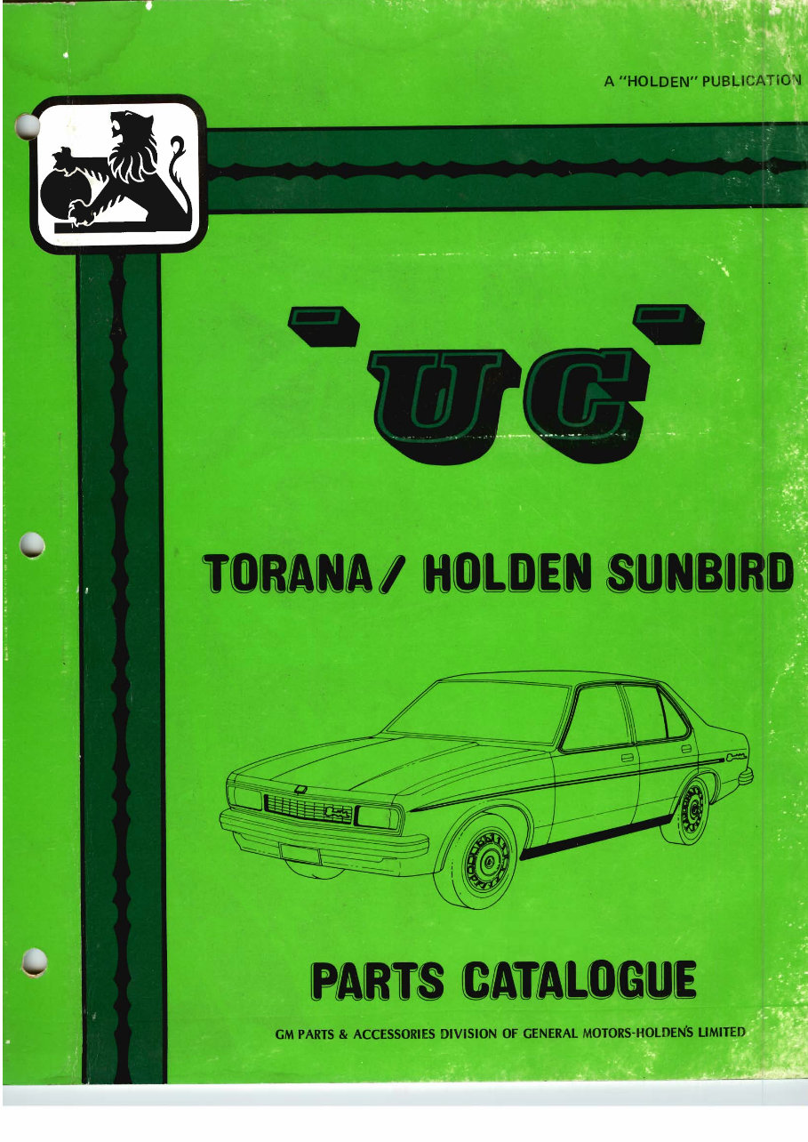 HOLDEN TORANA LH LX UC L34 SLR5000 FACTORY Parts and ASSEMBLY Manual preview img 1