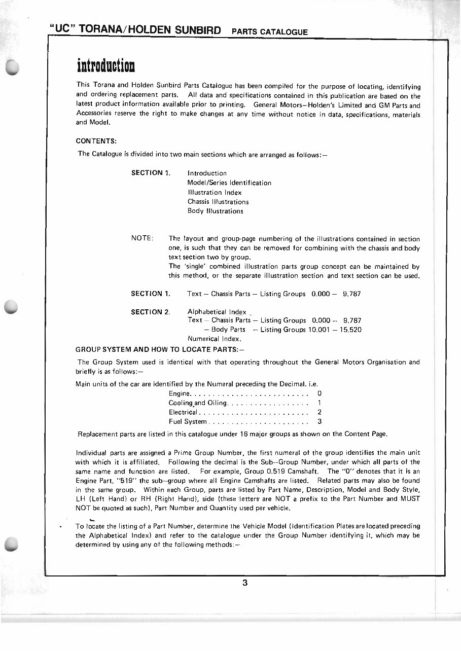 HOLDEN TORANA LH LX UC L34 SLR5000 FACTORY Parts and ASSEMBLY Manual preview img 3