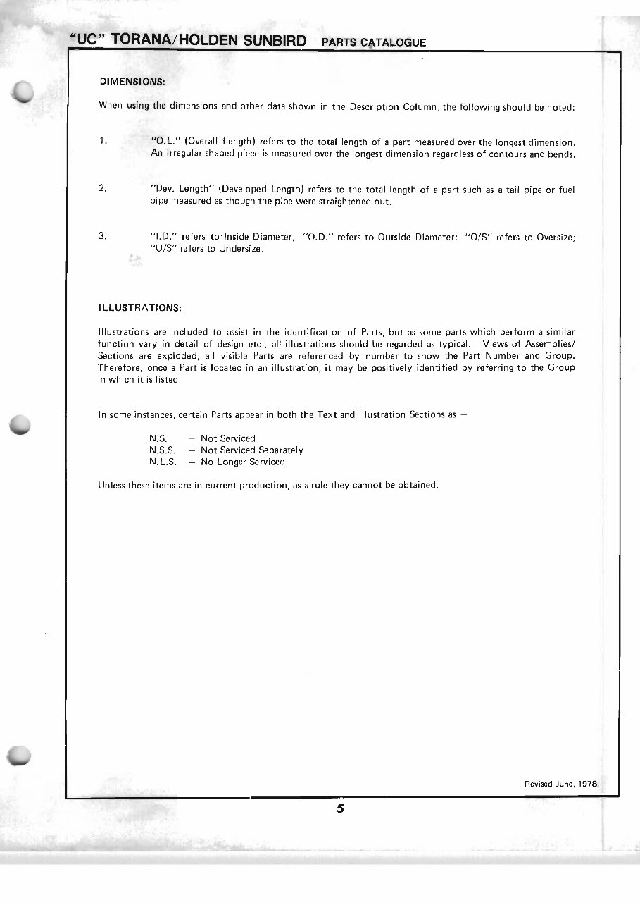 HOLDEN TORANA LH LX UC L34 SLR5000 FACTORY Parts and ASSEMBLY Manual preview img 5