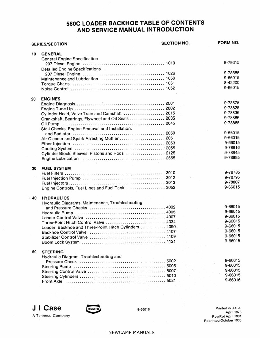 Case 580C Construction King Loader Backhoe Service Manual preview img 8