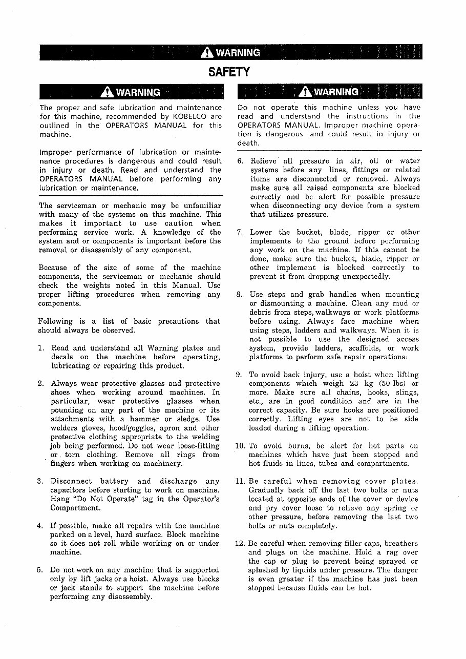 Kobelco SK045, SK045-2, SK050 Mini Excavator Service Repair Workshop Manual (PY-02001 , PZ-00101 ) preview img 3
