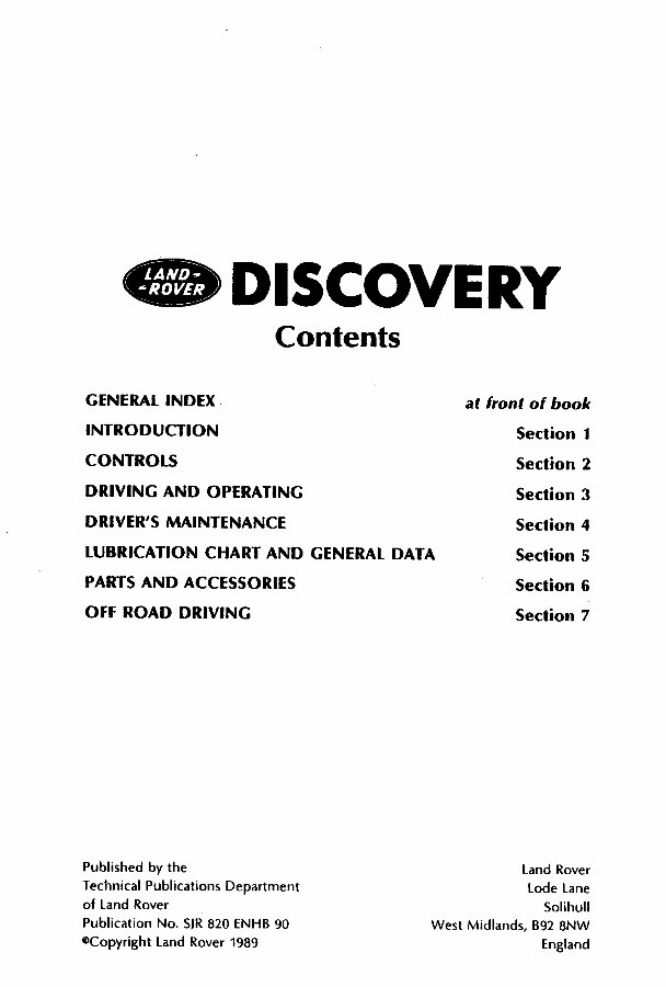 1989-1994 Land Rover Discovery Service & Repair Manual preview img 3
