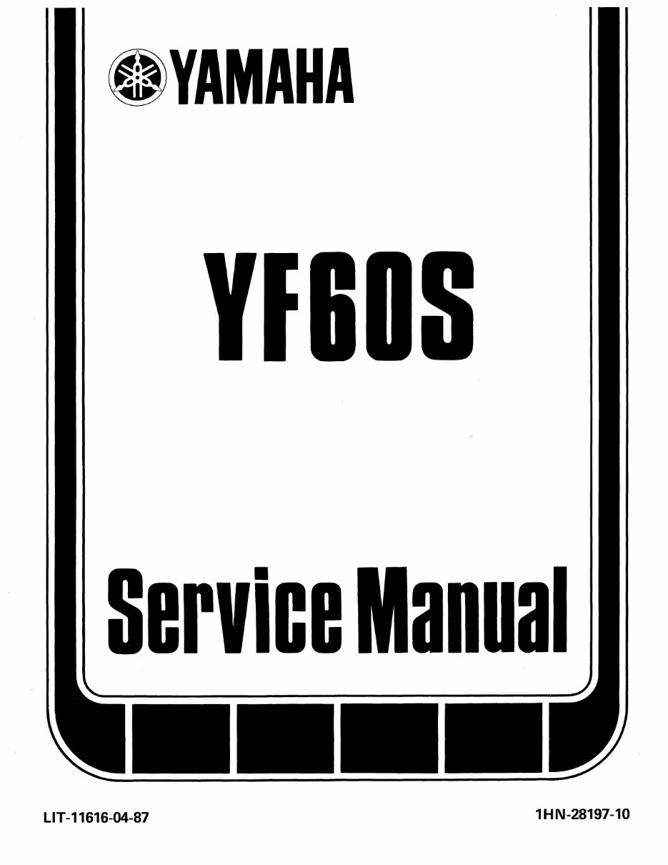 1986 Yamaha Moto-4 60 (4-Zinger) Service & Repair Manual preview img 1