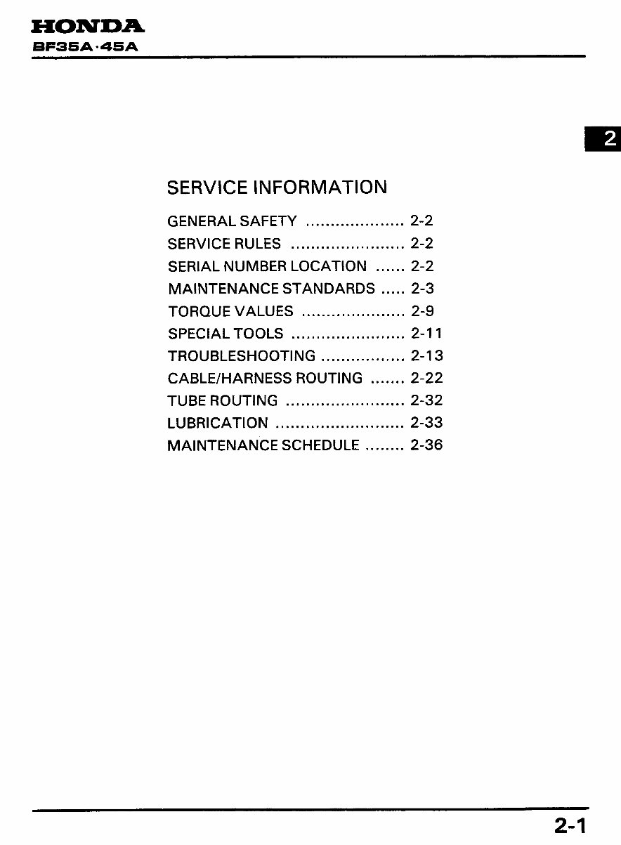 Honda Marine Outboard BF40A/BF45A/BF50A Service & Repair Manual preview img 10
