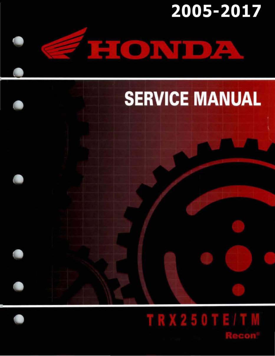 Honda Recon TRX250 2005-2007 Factory Service & Work Shop Manual preview img 1