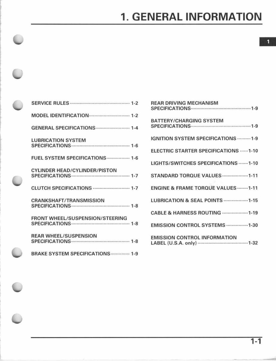 Honda Recon TRX250 2005-2007 Factory Service & Work Shop Manual preview img 4