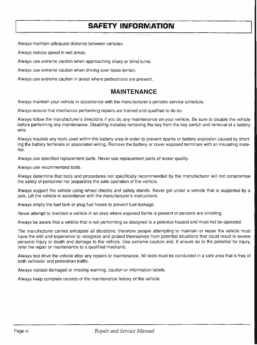 2001 EZGO Golf Cart with Gas engine Repair Service Manual preview img 6