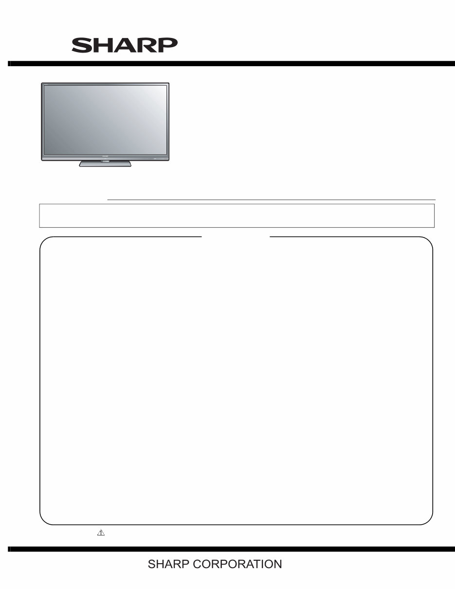 Sharp LC-40LE830U + 46LE830U + 52LE830U + 60LE830U Service Manual & Repair Guide preview img 1