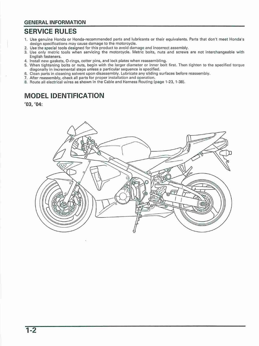 2003-2004 Honda CBR 600 RR Service & Repair Manual preview img 5