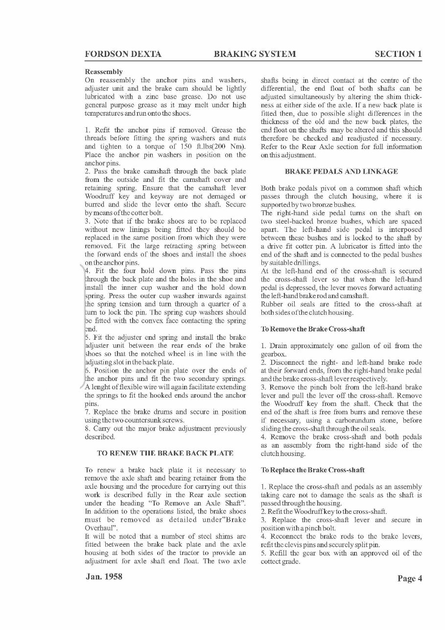 Fordson Dexta/Super Dexta Tractors OEM Service & Repair Manual (+ Parts Catalog) preview img 6