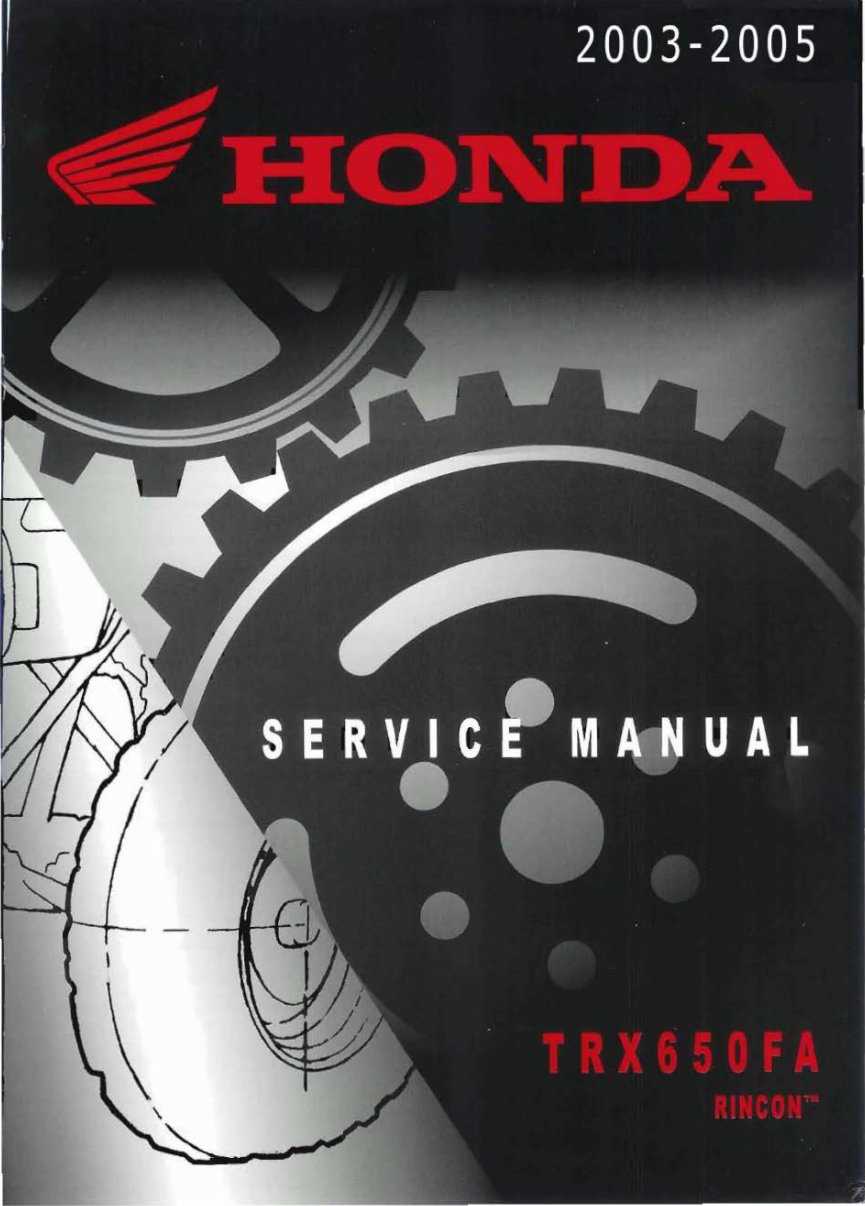 2003-2005 Rincon 650 TRX650 Service & Repair Manual preview img 1