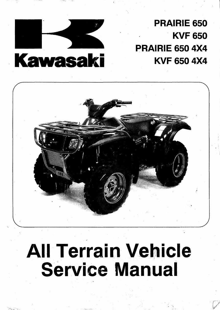 2002-2003 Kawasaki Prairie 650 KVF 650 Prairie 650 4X4 KVF 650 4X4 All Terrain Vehicle Service & Repair Manual preview img 1