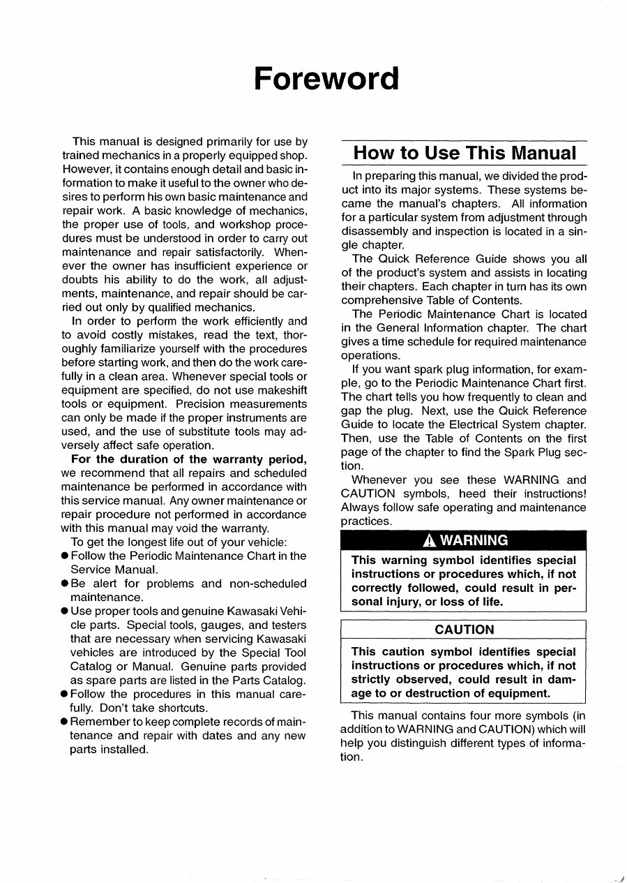 2002-2003 Kawasaki Prairie 650 KVF 650 Prairie 650 4X4 KVF 650 4X4 All Terrain Vehicle Service & Repair Manual preview img 6
