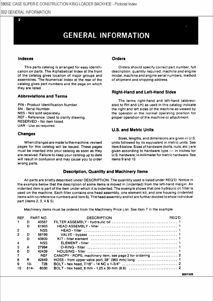 Case 580E & 580 Super E Tractor Loader Backhoe Parts Manual Catalog - preview img 3