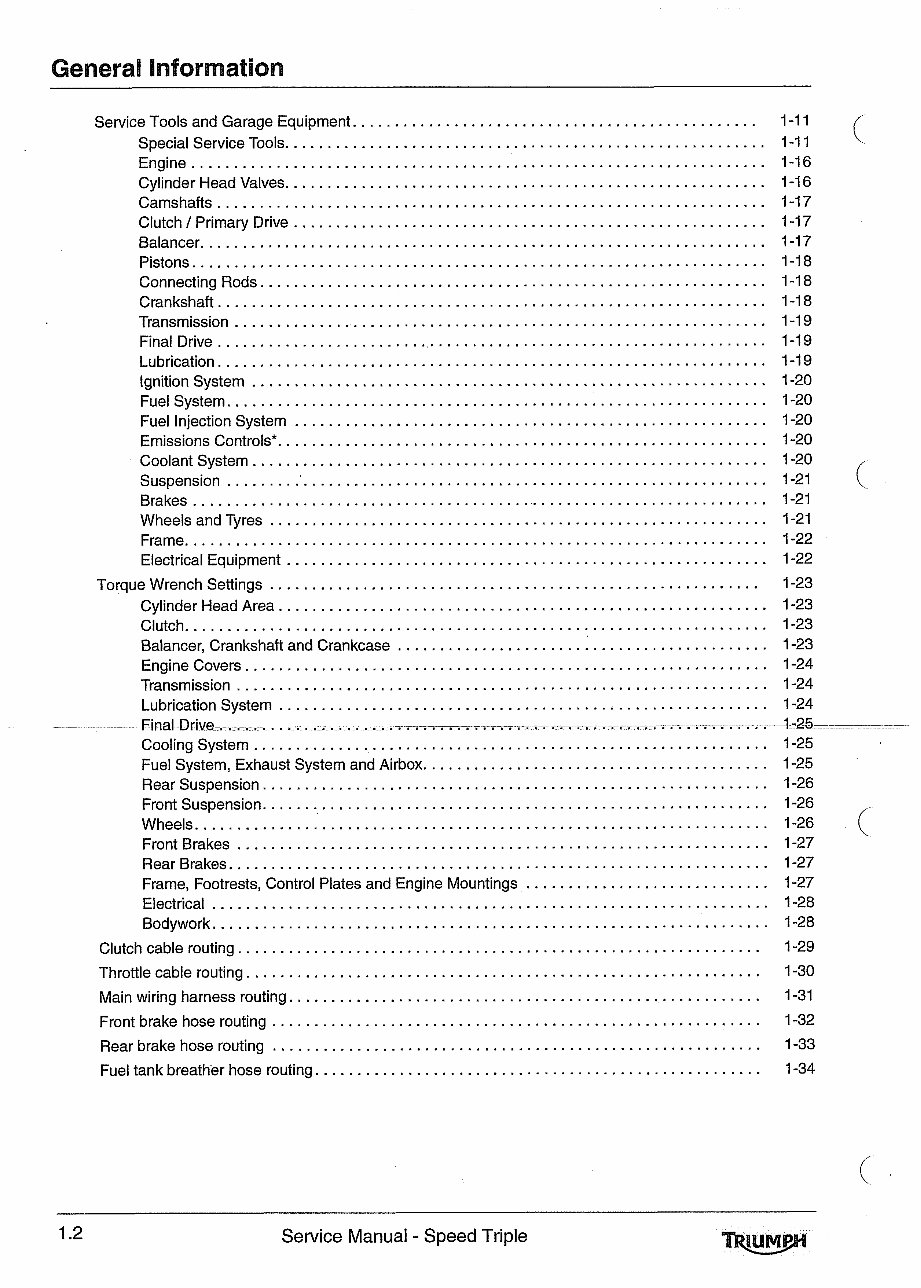 TRIUMPH SPEED TRIPLE 1050 Shop Manual 2005-2010 preview img 10