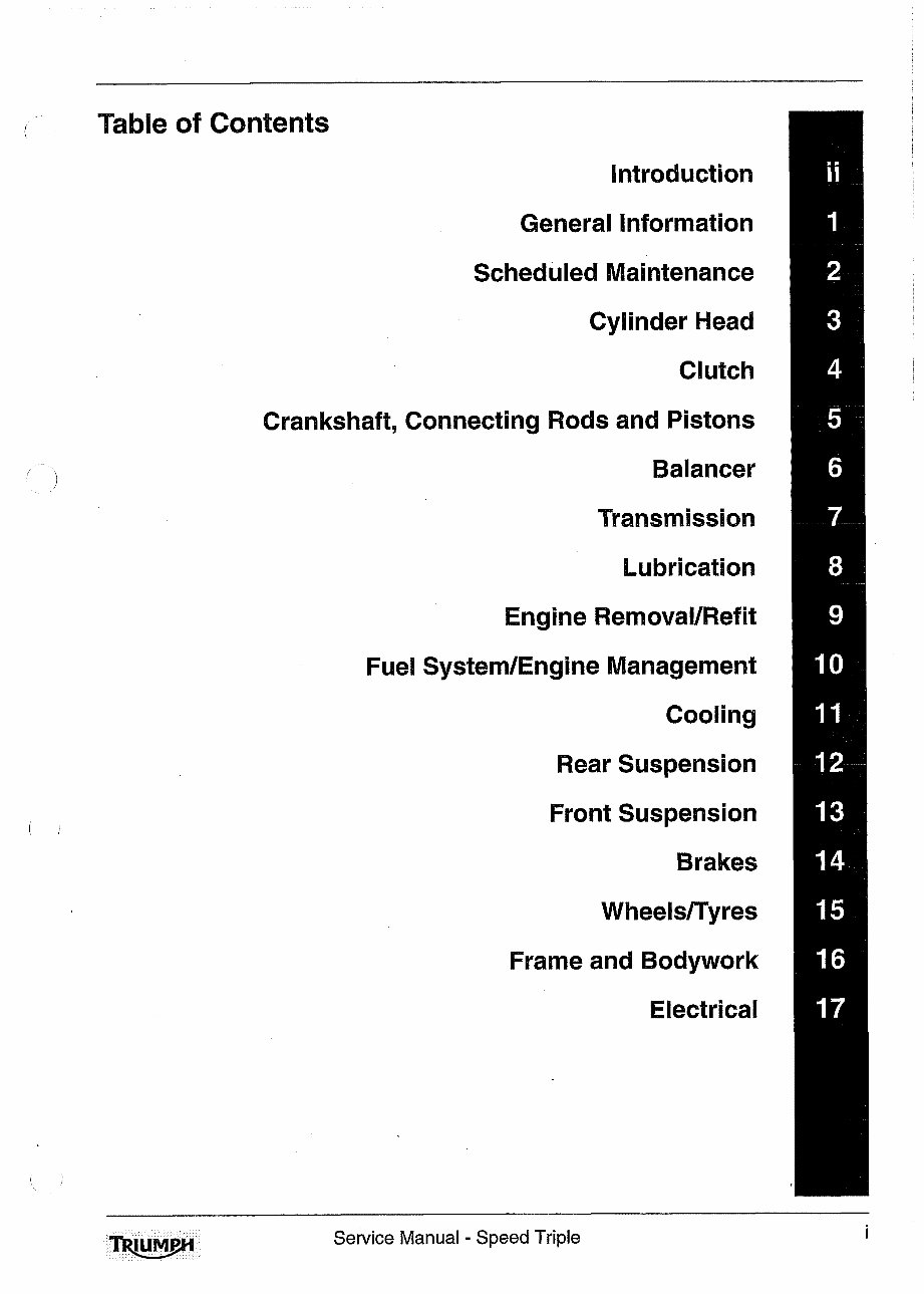 TRIUMPH SPEED TRIPLE 1050 Shop Manual 2005-2010 preview img 3