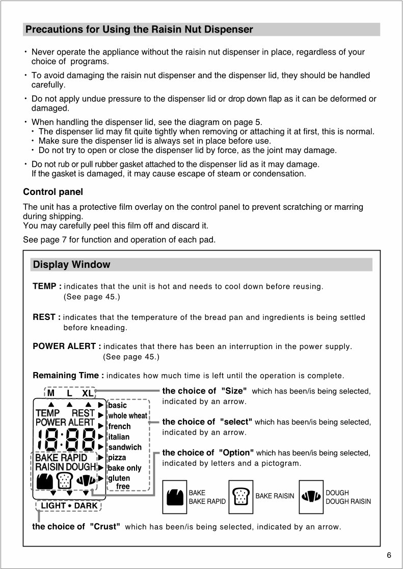 Panasonic Bread Bakery Parts model SD 253 instruction manual recipes AU Version SD253 preview img 7
