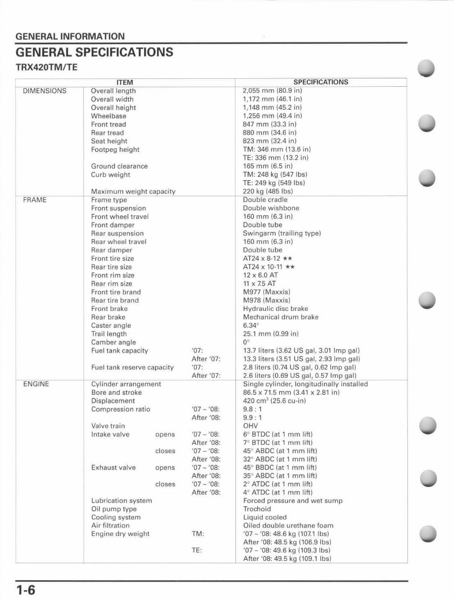2007-2010 Honda Rancher TRX420 (FE/FM/TE/TM/FPE/FPM) ATVs OEM Service & Repair Manual preview img 10