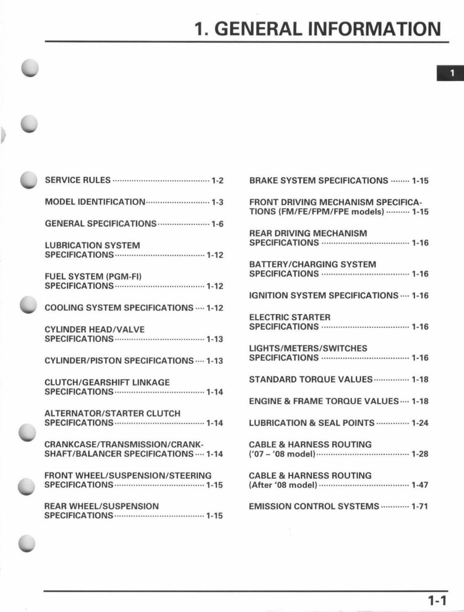 2007-2010 Honda Rancher TRX420 (FE/FM/TE/TM/FPE/FPM) ATVs OEM Service & Repair Manual preview img 5
