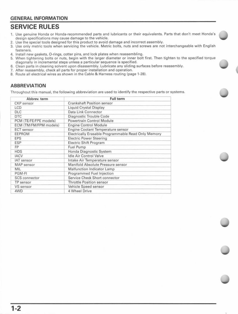 2007-2010 Honda Rancher TRX420 (FE/FM/TE/TM/FPE/FPM) ATVs OEM Service & Repair Manual preview img 6