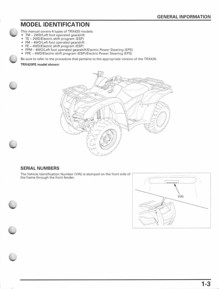 2007-2010 Honda Rancher TRX420 (FE/FM/TE/TM/FPE/FPM) ATVs OEM Service & Repair Manual preview img 7