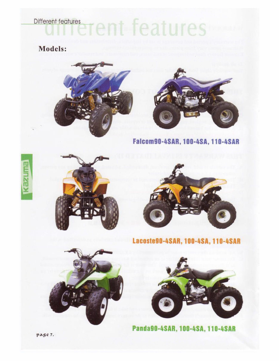 KAZUMA FALCON 110 ATV Owners Manual preview img 10