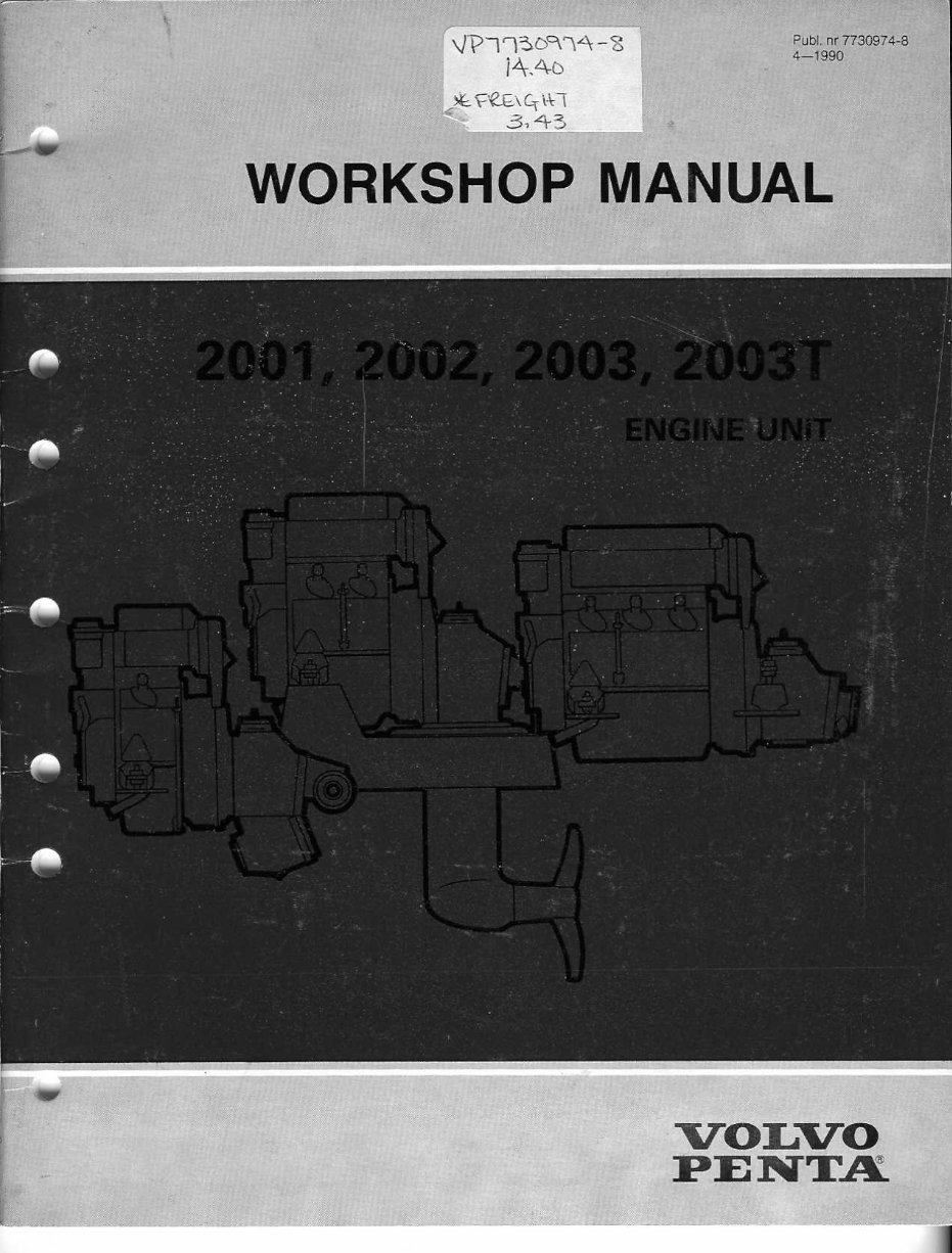 Volvo Penta 2001-2003T Engine Unit Service & Repair Manual preview img 1