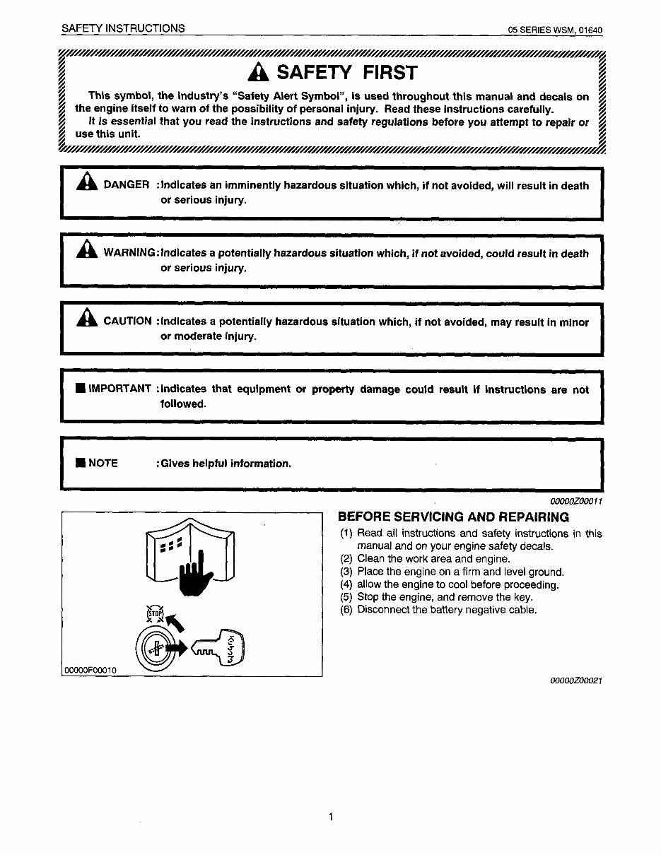 Kubota 05 Series (D1105-B E / D1105-T-B E) Diesel Engine OEM Service & Repair Manual preview img 4