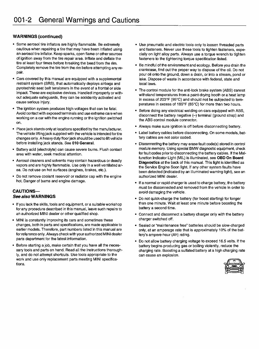 2002-2006 MINI Cooper, Cooper S Convertible Service & Repair Manual preview img 7
