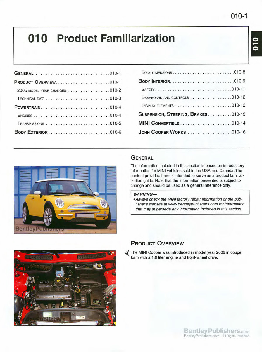 2002-2006 MINI Cooper, Cooper S Convertible Service & Repair Manual preview img 9