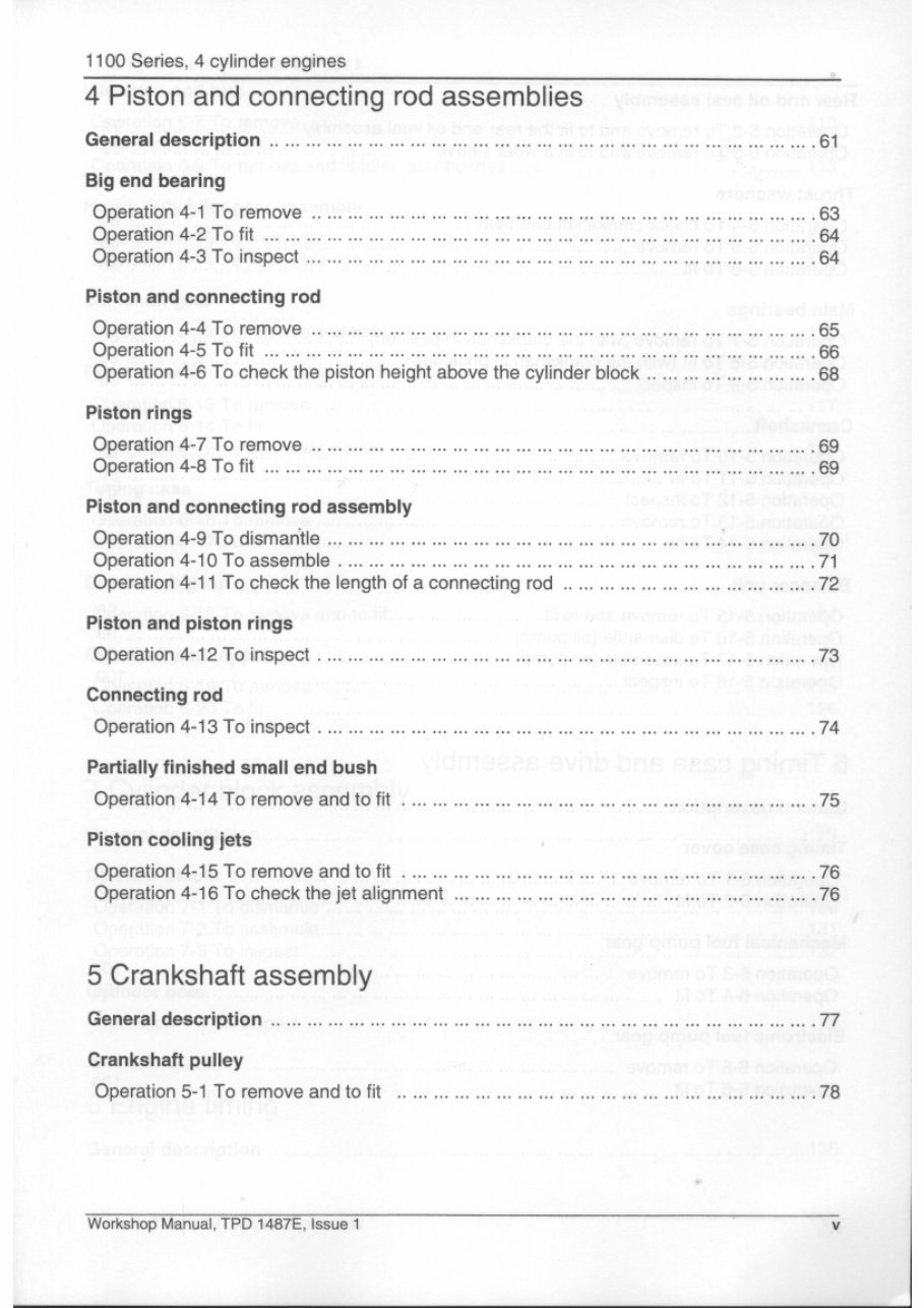 Perkins 1100 series Diesel Engine Workshop Service Manual preview img 5