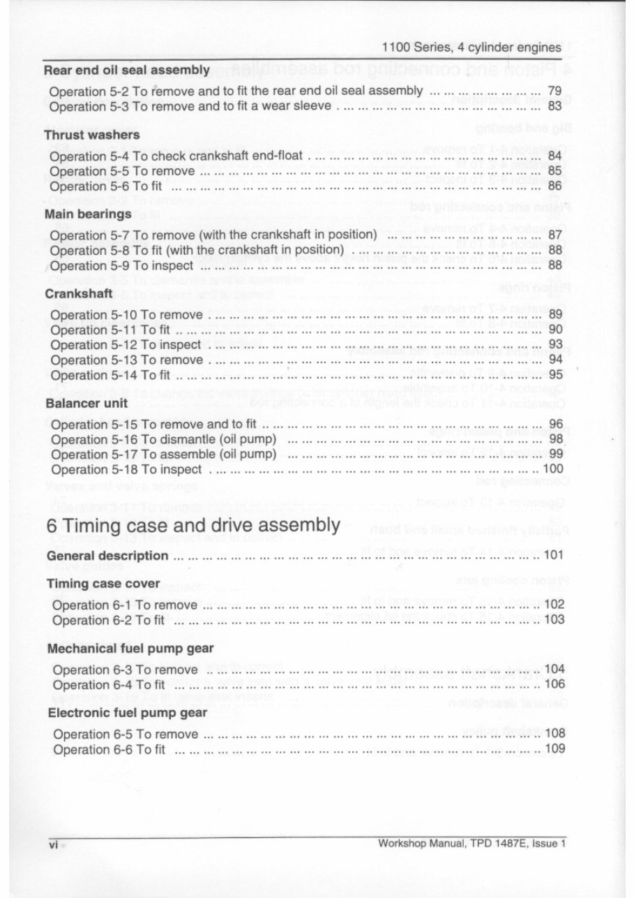 Perkins 1100 series Diesel Engine Workshop Service Manual preview img 6