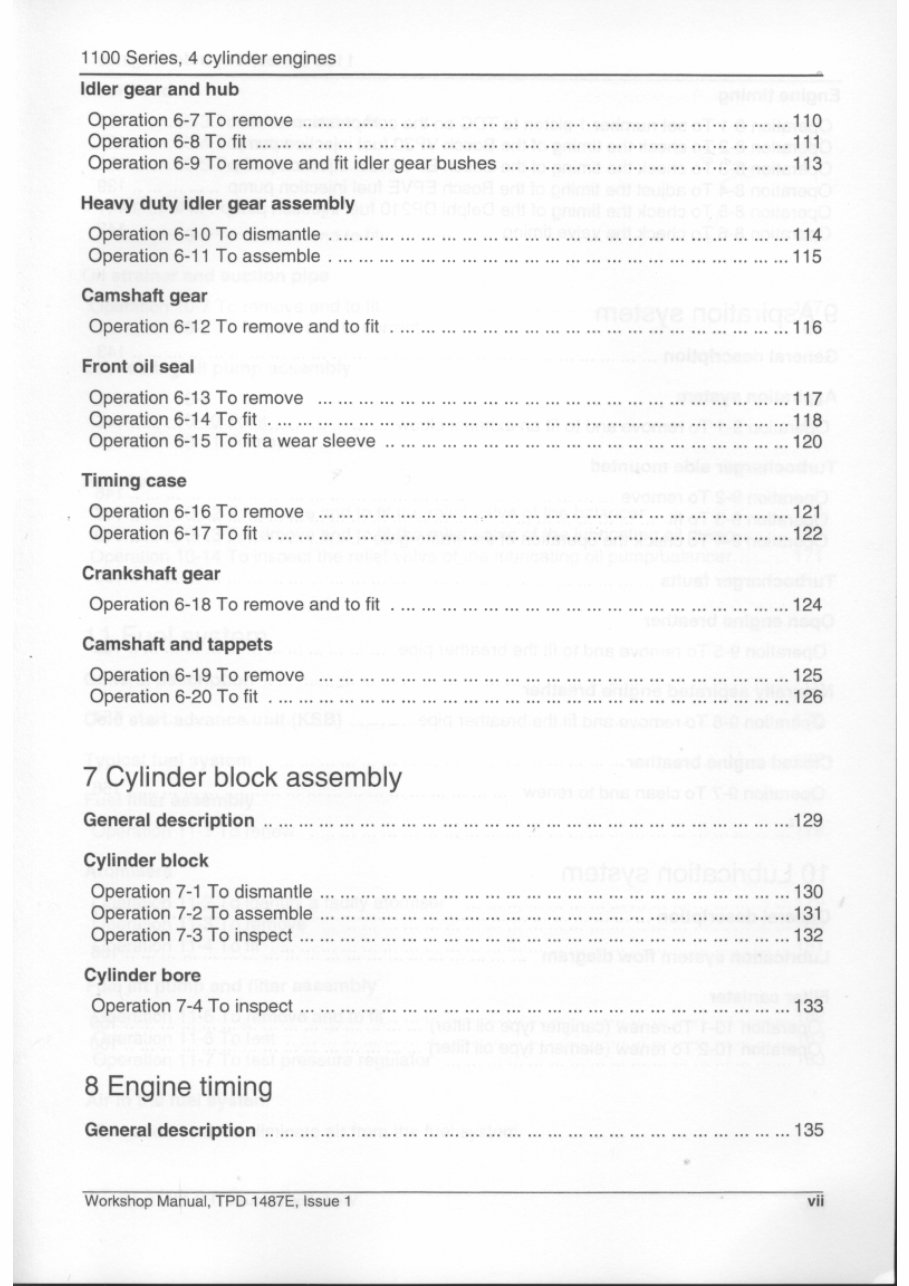 Perkins 1100 series Diesel Engine Workshop Service Manual preview img 7
