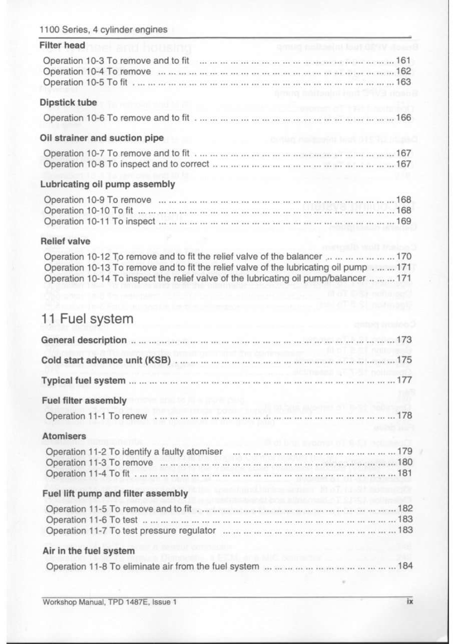 Perkins 1100 series Diesel Engine Workshop Service Manual preview img 9