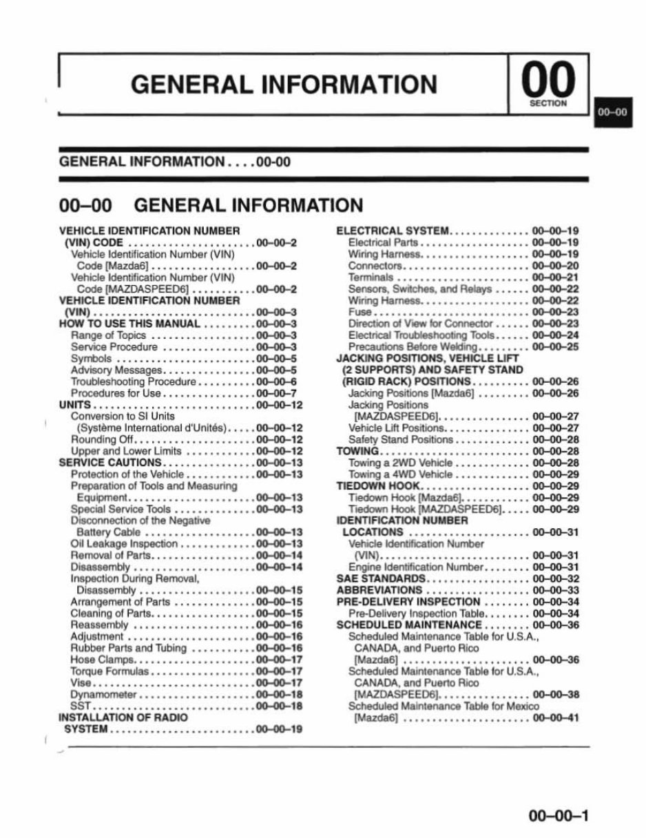 2006 Mazda6 / Mazdaspeed6 Service & Repair Manual preview img 7