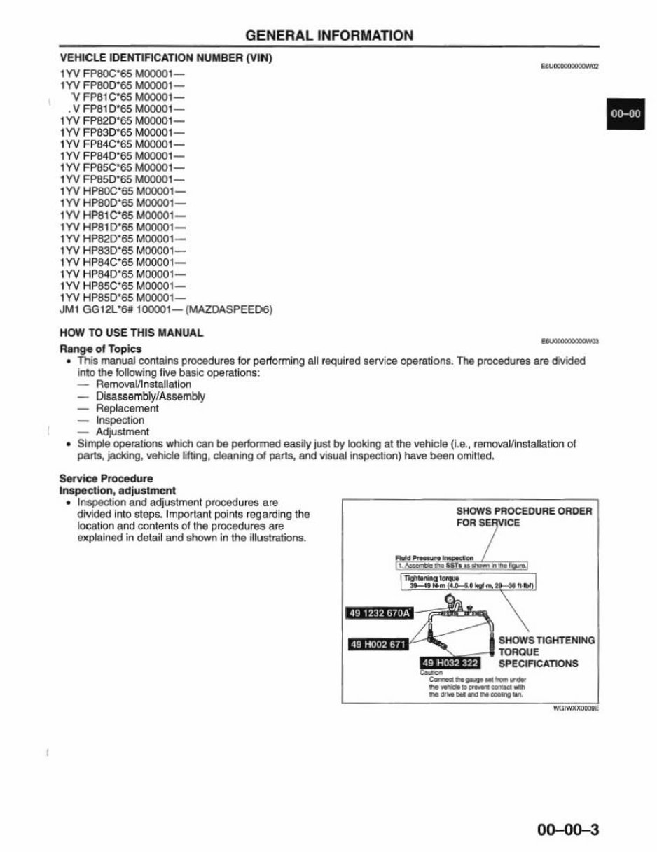 2006 Mazda6 / Mazdaspeed6 Service & Repair Manual preview img 9