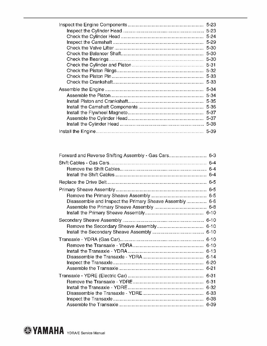 2008-2009 Yamaha The Drive YDRA YDRE Golf Cart Service & Repair Manual preview img 10