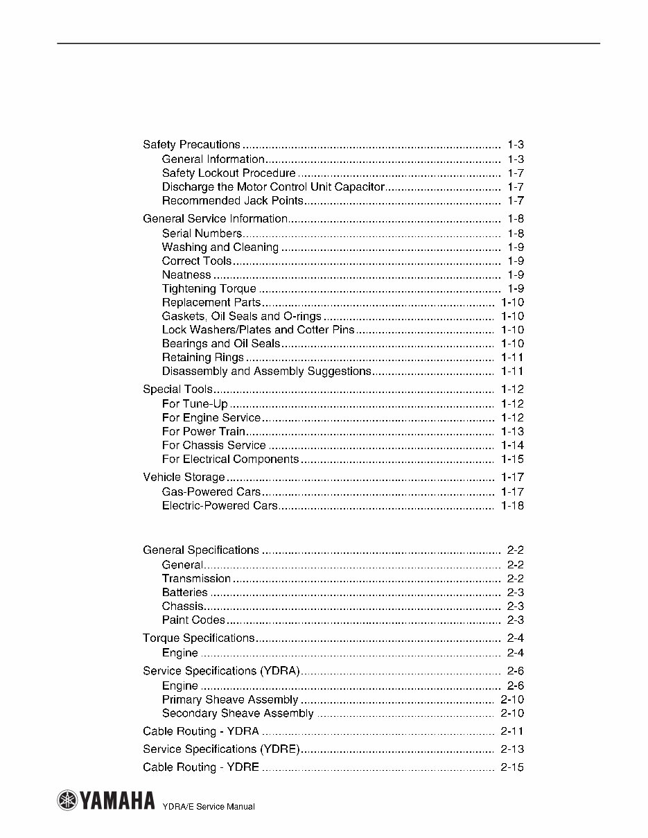 2008-2009 Yamaha The Drive YDRA YDRE Golf Cart Service & Repair Manual preview img 6