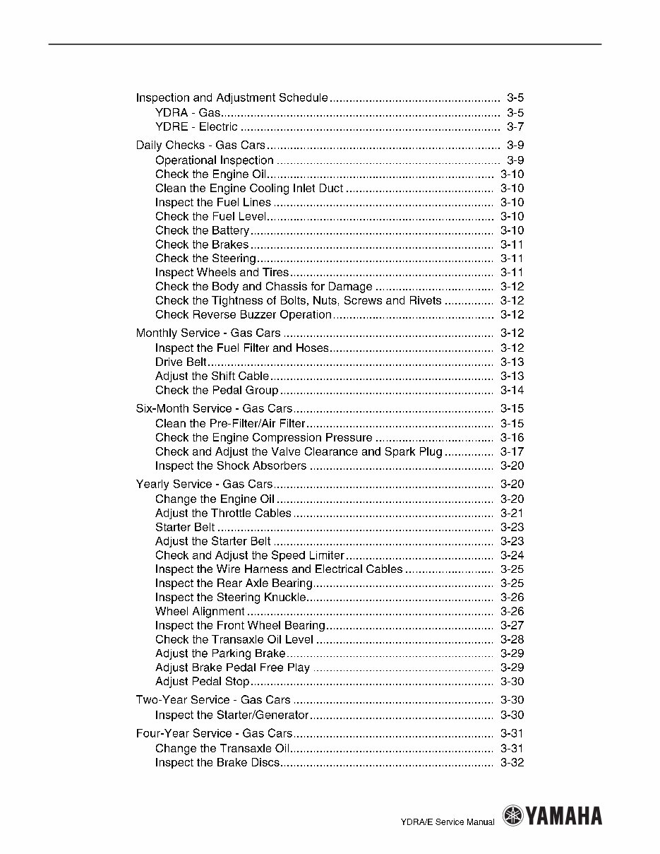 2008-2009 Yamaha The Drive YDRA YDRE Golf Cart Service & Repair Manual preview img 7