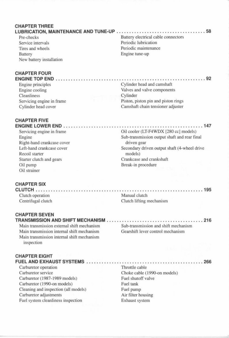 1987-1998 Suzuki LT ATVs (LT-4WD/LT-F4WDX/LT-F250) Service & Repair Manual preview img 4