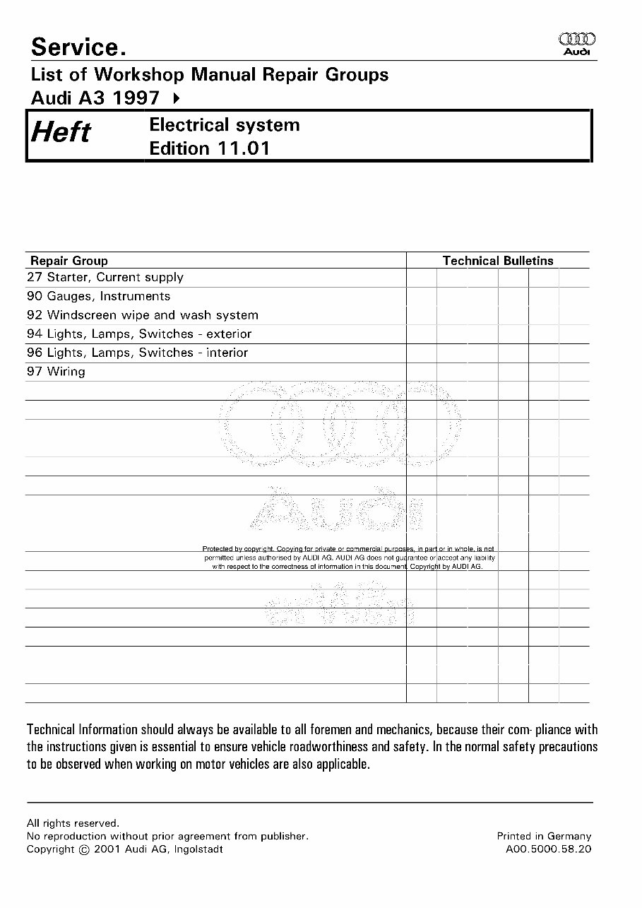 1996-2003 Audi A3 Service & Repair Manual preview img 2