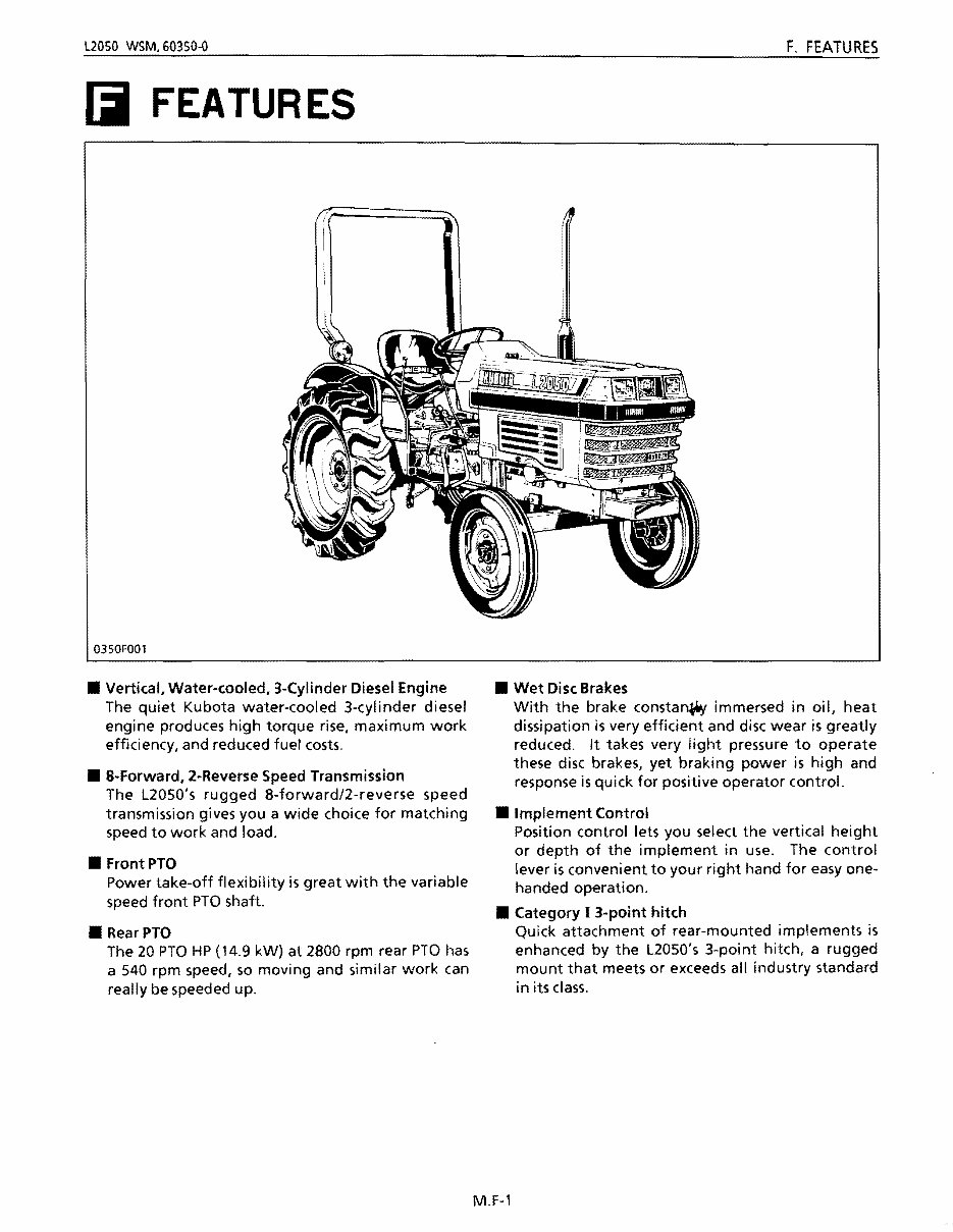 Kubota L2050 Tractor Service & Repair Manual preview img 4
