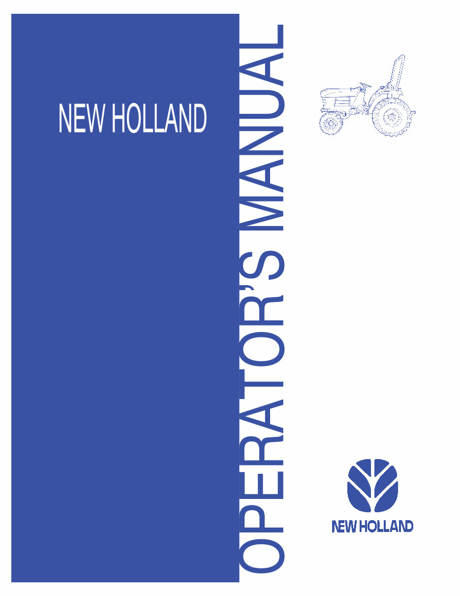New Holland TC30 Tractor Owners Manual preview img 1