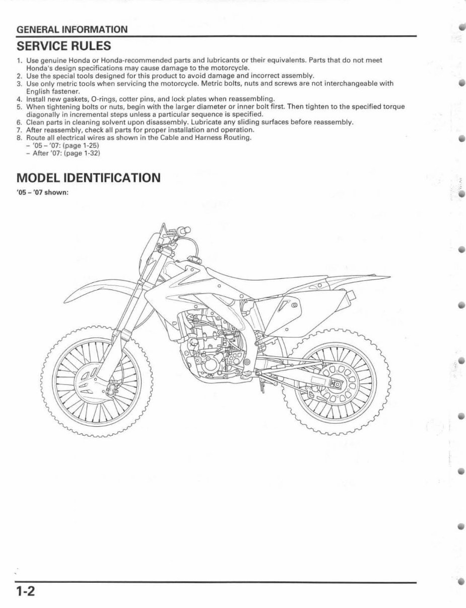 2005-2013 CRF450X Service & Repair Manual preview img 6