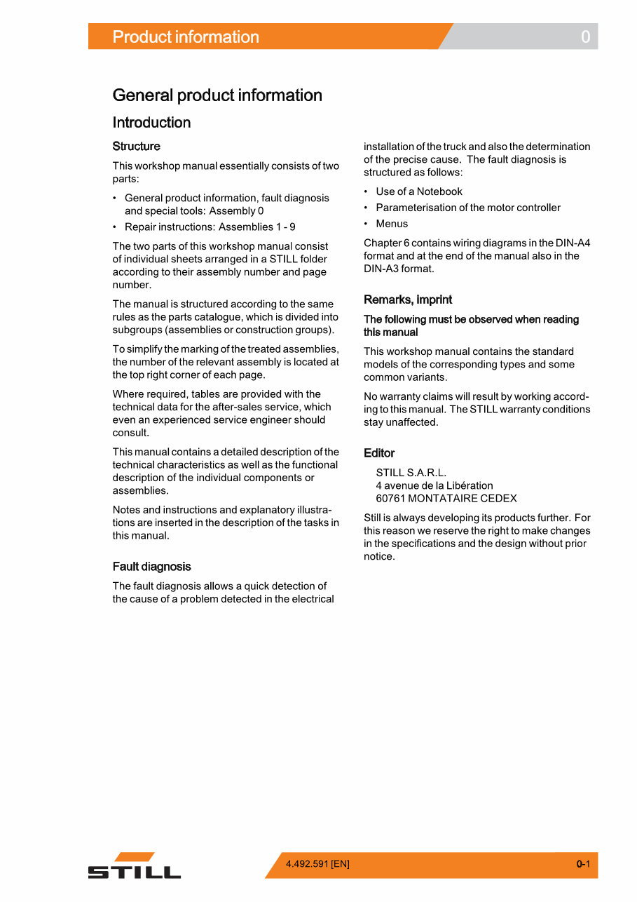 Still EXU-16 (AC), EXU-18 (AC), EXU-20 (AC), EXU-22 (AC) Power Pallet Truck Service Repair Workshop Manual preview img 7