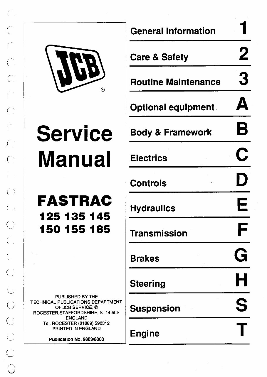 JCB FASTRAC 155 Service and Repair Manual preview img 1
