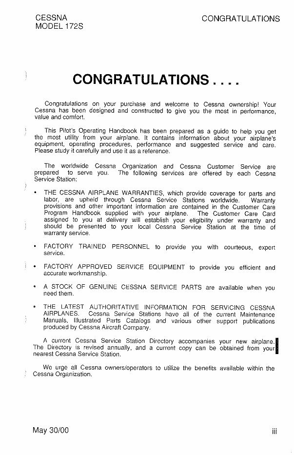 Cessna 172 S POH manual Flight Manual preview img 7
